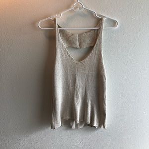 Heart Shaped Open Back Knit Tank Top